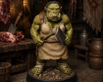 Orc Lady STL — Ragnarok Online Inspired Female Orc Warrior Miniature for DnD 3D Print