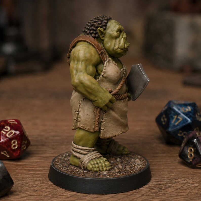 オークレディSTL — ラグナロクオンラインにインスパイアされた女性オーク戦士のミニチュア（D&D 3Dプリント用） 画像 5