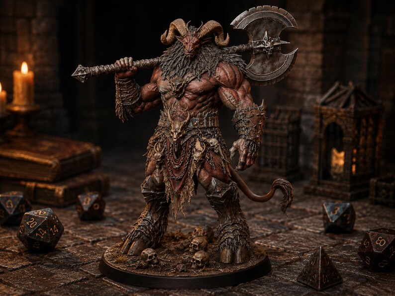 Baphomet Demon Lord STL — Ragnarok Online MVP Boss Strength Pose DnD 3D Print Miniature image 3