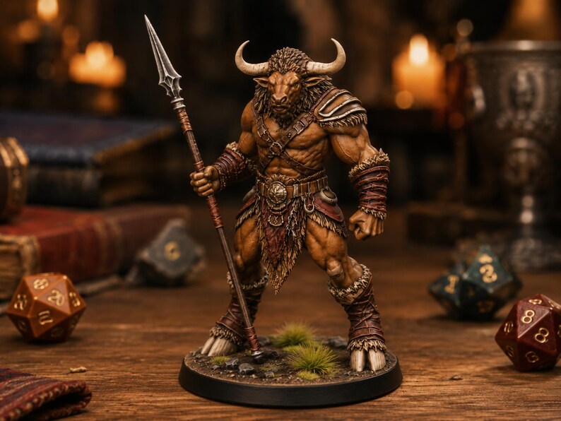 Minotaurus Spear STL — D&D Miniatur Fantasy 3D Print Tabletop-Rollenspiel Bild 6