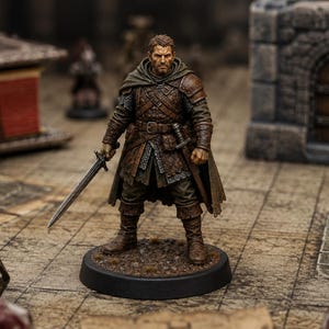 Mercenary Veteran STL — DnD Fantasy Old Sellsword Battle Scarred Warband Miniature 3D Print Tabletop image 5