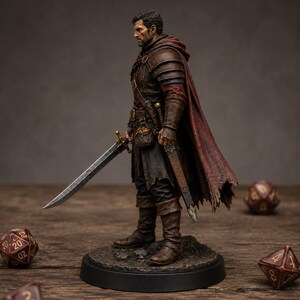 Bandit Captain STL — DnD Fantasy Highway Robber Leader Miniature 3D Print Tabletop image 2