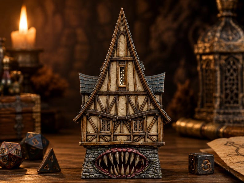 Haunted House STL — DnD Fantasy Diorama Scenery Terrain 3D Print Tabletop Halloween image 3