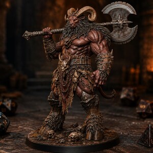 Baphomet Demon Lord STL — Ragnarok Online MVP Boss Strength Pose DnD 3D Print Miniature image 6