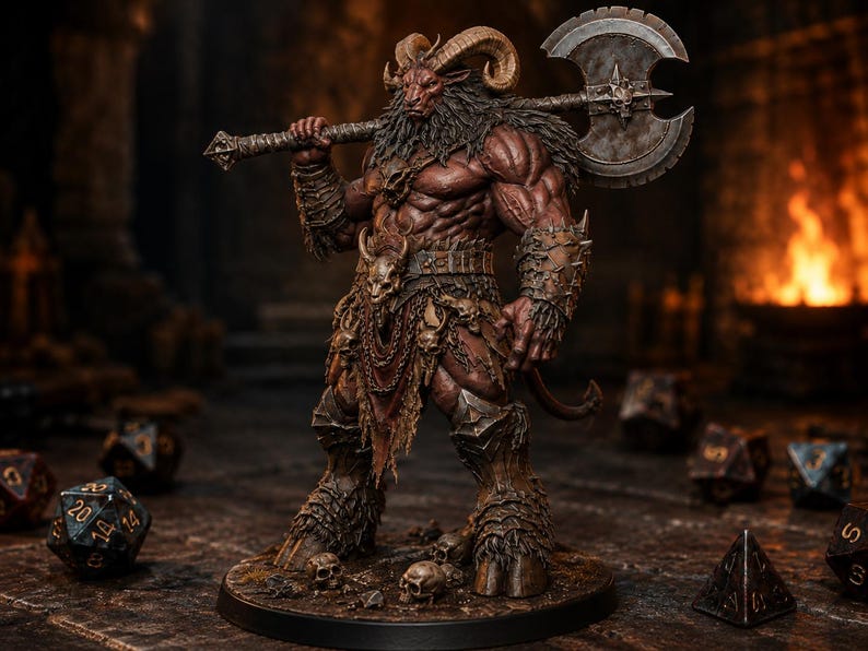 Baphomet Demon Lord STL — Ragnarok Online MVP Boss Strength Pose DnD 3D Print Miniature image 6