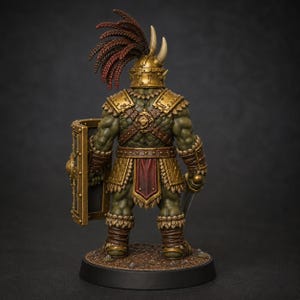 Orc Hero STL — Ragnarok Online Inspired Champion Orc Miniature for DnD 3D Print Tabletop image 3