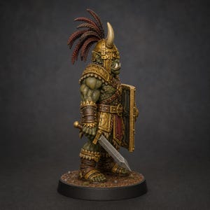 Orc Hero STL — Ragnarok Online Inspired Champion Orc Miniature for DnD 3D Print Tabletop image 6