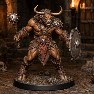ミノタウロス・モーニングスター STL — DnD ファンタジー ラビリンス ブルート ミニチュア 3D プリント テーブルトップ 画像 6