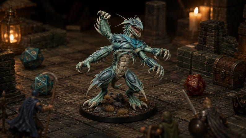 Four-Armed Monster STL — DnD Fantasy Aberration Miniature 3D Print Tabletop RPG image 2
