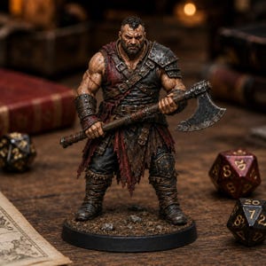 Bandit Rohling STL — D&D Fantasy Axt Straßenräuber Berserker Miniatur 3D Druck Tabletop Bild 5