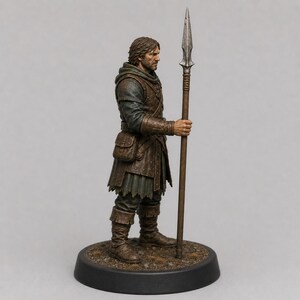 Mercenary Spearman STL — DnD Fantasy Sellsword Pike Phalanx Miniature 3D Print Tabletop RPG image 3
