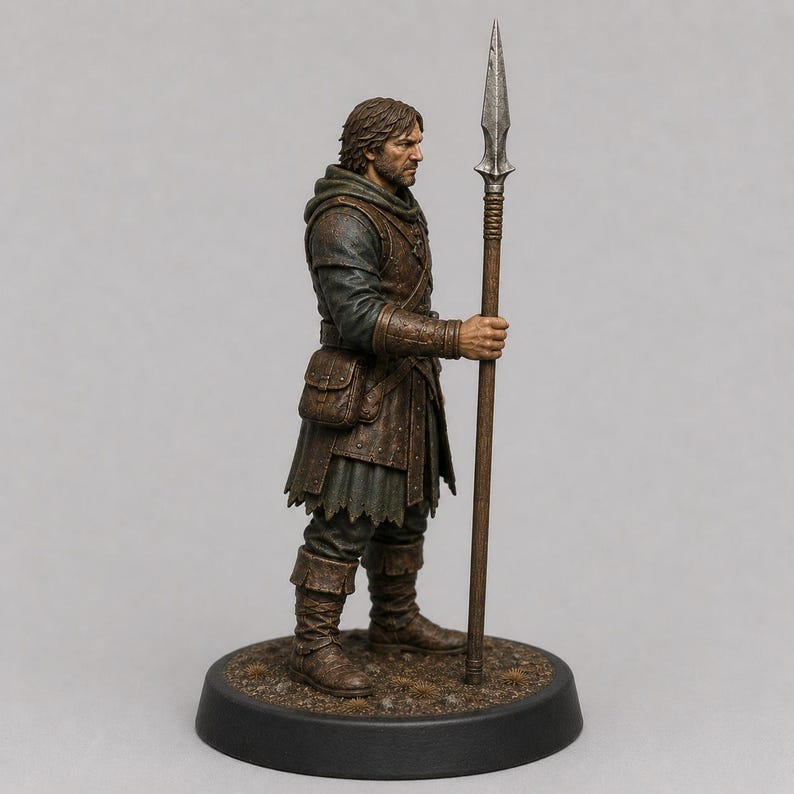 Mercenary Spearman STL — DnD Fantasy Sellsword Pike Phalanx Miniature 3D Print Tabletop RPG image 3