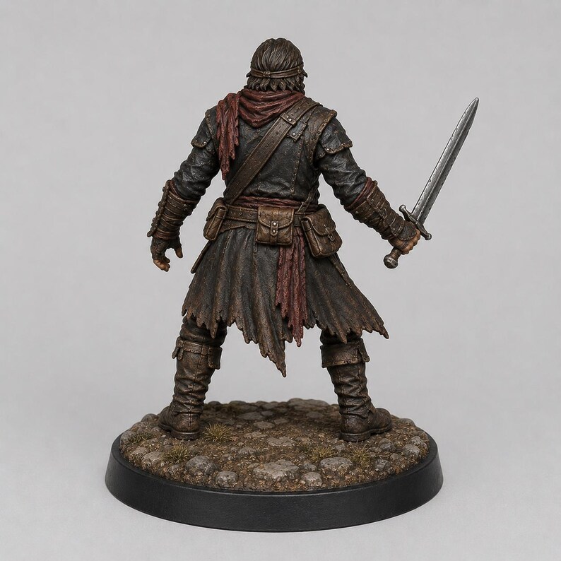 Bandit Swordsman STL — D&D Miniature 3D Print Tabletop Bild 3