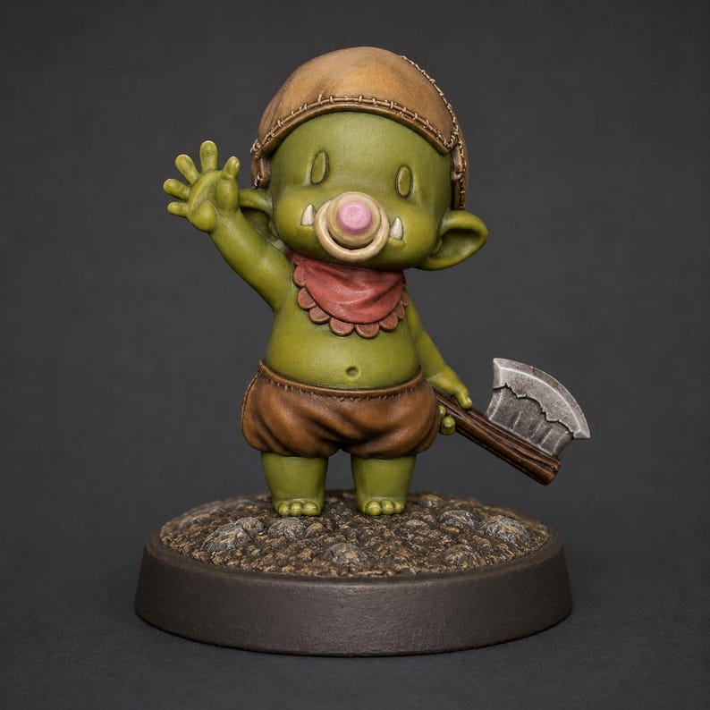 Orc Baby STL — Ragnarok Online Inspired Goblin Child Miniature for DnD Tabletop 3D Print image 1