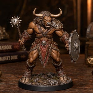 ミノタウロス・モーニングスター STL — DnD ファンタジー ラビリンス ブルート ミニチュア 3D プリント テーブルトップ 画像 2