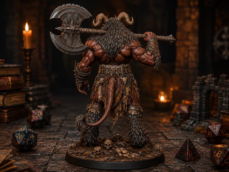 Baphomet Demon Lord STL — Ragnarok Online MVP Boss Strength Pose DnD 3D Print Miniature image 4