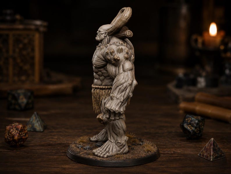 Gigante Cornudo STL — Miniatura de jefe gigante de montaña para DnD Fantasy (impresión 3D) imagen 3