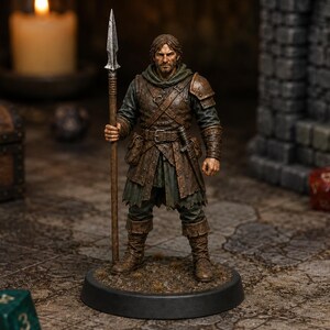 Mercenary Spearman STL — DnD Fantasy Sellsword Pike Phalanx Miniature 3D Print Tabletop RPG image 6