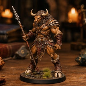 Minotaurus Spear STL — D&D Miniatur Fantasy 3D Print Tabletop-Rollenspiel Bild 3