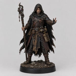 Hechicero Bandido STL — Miniatura de mago forajido de fantasía para DnD, impresa en 3D, para juegos de rol de mesa imagen 4