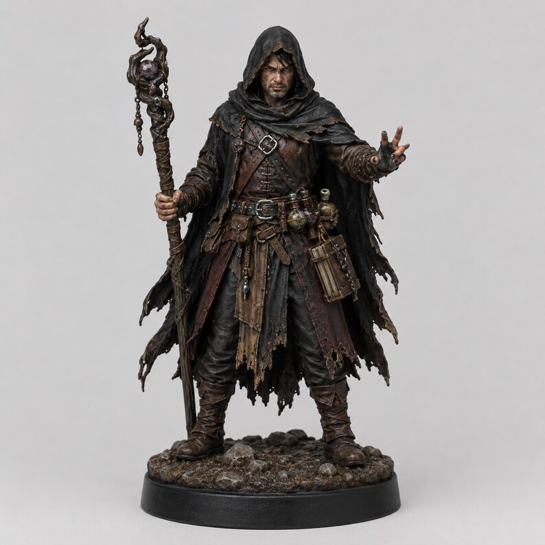 Hechicero Bandido STL — Miniatura de mago forajido de fantasía para DnD, impresa en 3D, para juegos de rol de mesa imagen 4