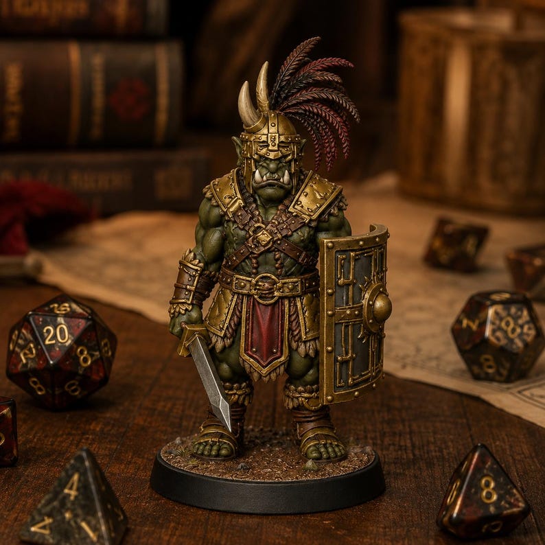 Orc Hero STL — Ragnarok Online Inspired Champion Orc Miniature for DnD 3D Print Tabletop image 5