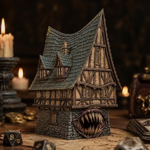 Haunted House STL — DnD Fantasy Diorama Scenery Terrain 3D Print Tabletop Halloween image 1