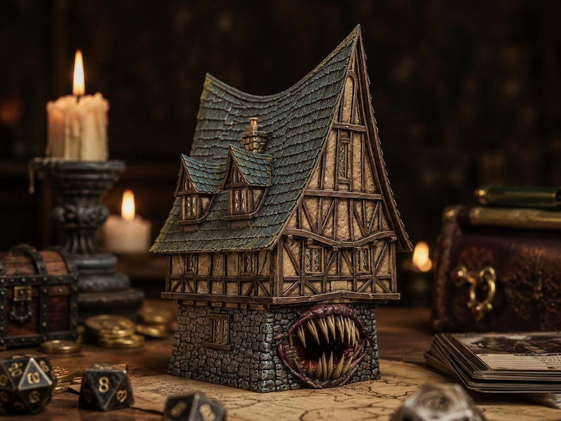 Haunted House STL — DnD Fantasy Diorama Scenery Terrain 3D Print Tabletop Halloween image 1