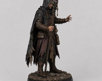 Bandit Sorcerer STL — DnD Fantasy Hexer Outlaw Mage Miniature 3D Print Tabletop RPG