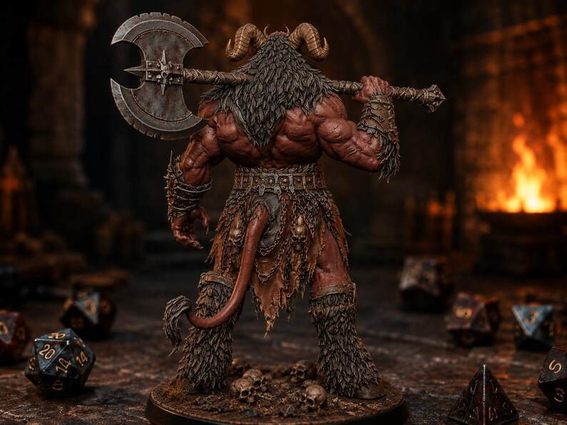 Baphomet Demon Lord STL — Ragnarok Online MVP Boss Strength Pose DnD 3D Print Miniature image 2
