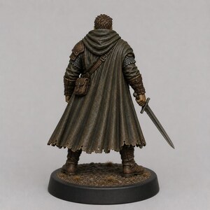 Mercenary Veteran STL — DnD Fantasy Old Sellsword Battle Scarred Warband Miniature 3D Print Tabletop image 2
