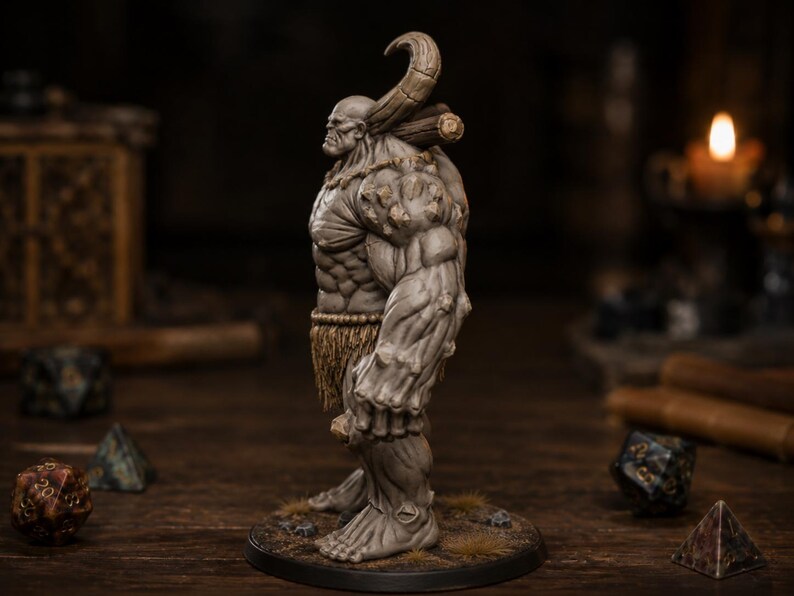 Gigante Cornudo STL — Miniatura de jefe gigante de montaña para DnD Fantasy (impresión 3D) imagen 5