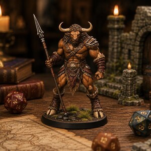Minotaurus Spear STL — D&D Miniatur Fantasy 3D Print Tabletop-Rollenspiel Bild 4