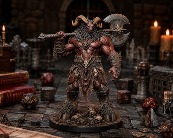 Baphomet Demon Lord STL — Ragnarok Online MVP Boss Strength Pose DnD 3D Print Miniature