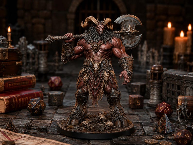 Baphomet Demon Lord STL — Ragnarok Online MVP Boss Strength Pose DnD 3D Print Miniature image 1