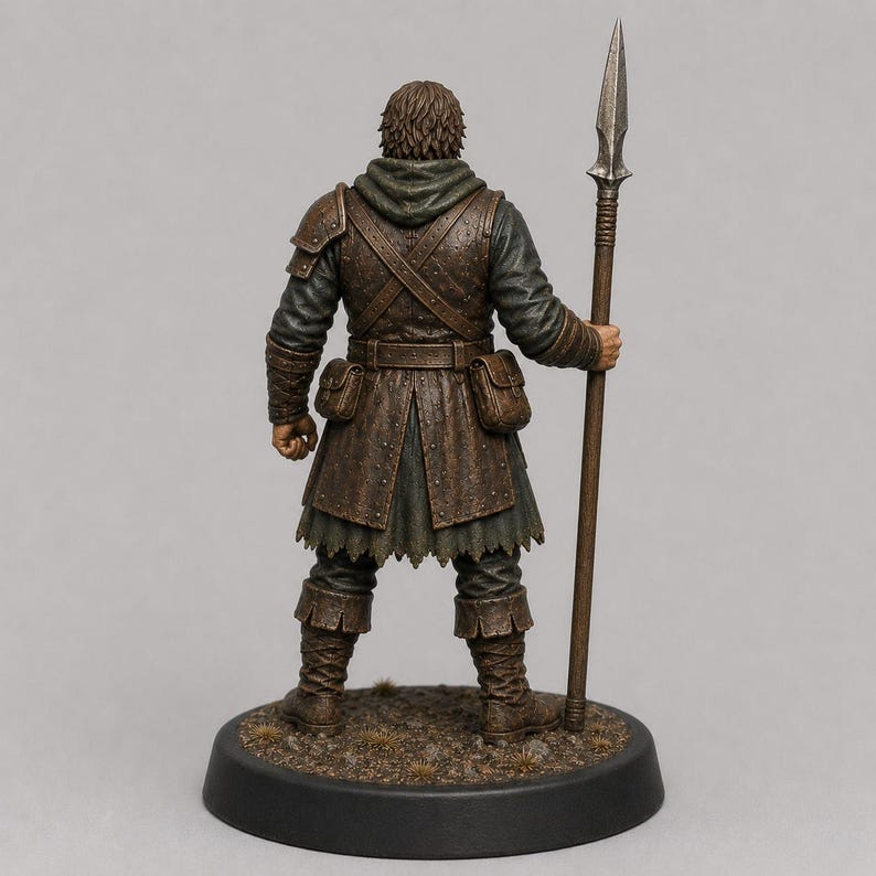 Mercenary Spearman STL — DnD Fantasy Sellsword Pike Phalanx Miniature 3D Print Tabletop RPG image 5