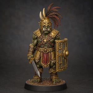 Orc Hero STL — Ragnarok Online Inspired Champion Orc Miniature for DnD 3D Print Tabletop image 1