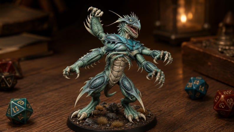 Four-Armed Monster STL — DnD Fantasy Aberration Miniature 3D Print Tabletop RPG image 1