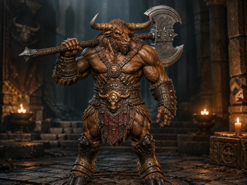 Minotaur Warband Bundle 6 STL — DnD Fantasy Labyrinth Pack Miniaturen 3D Print Bild 11