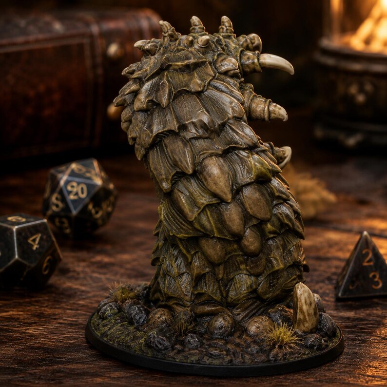 Giant Earth Worm STL — DnD Fantasy Purple Worm Miniature 3D Print Tabletop Boss image 2