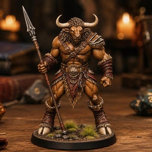 Minotaurus Spear STL — D&D Miniatur Fantasy 3D Print Tabletop-Rollenspiel Bild 2