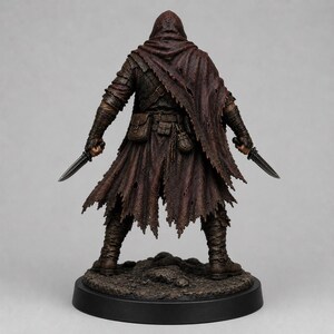 Bandido Pícaro STL — Miniatura de ladrón con dagas gemelas para DnD Fantasy, impresión 3D, juego de rol de mesa imagen 3