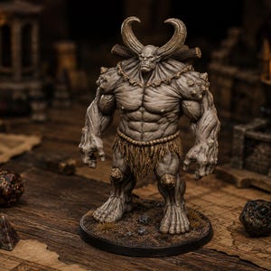 Gigante Cornudo STL — Miniatura de jefe gigante de montaña para DnD Fantasy (impresión 3D) imagen 1