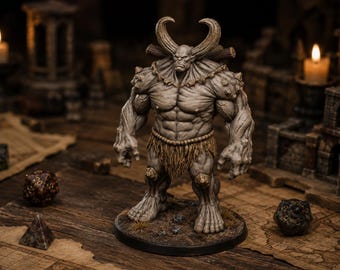 Horned Giant STL — DnD Fantasy Mountain Giant Boss Miniature 3D Print Tabletop