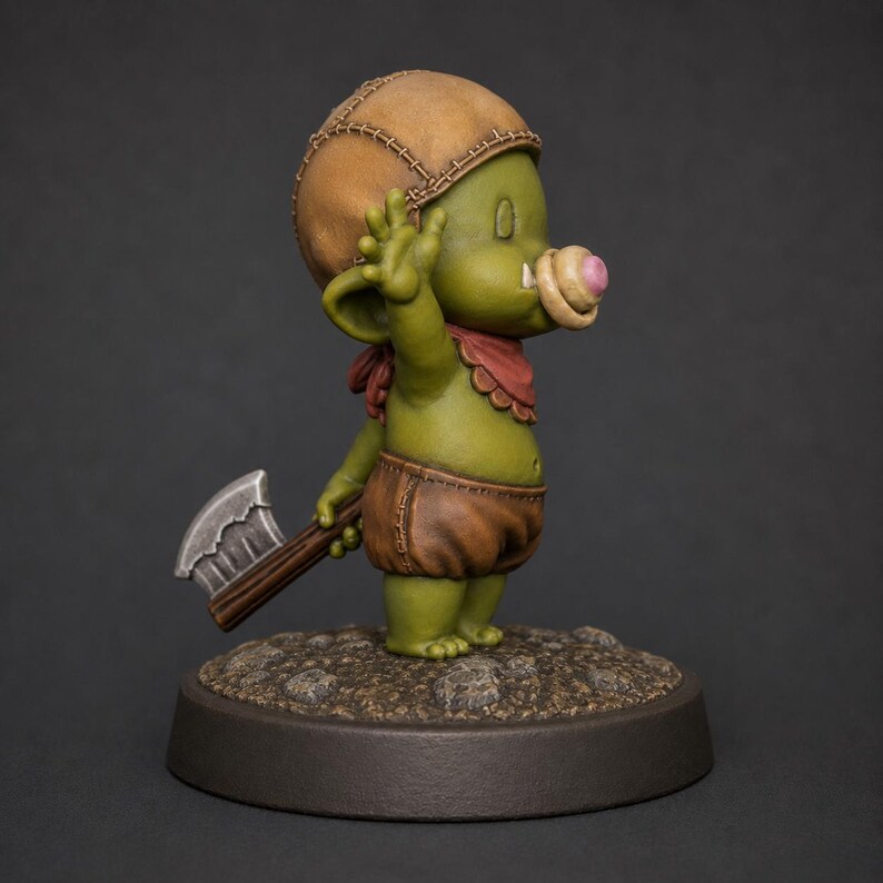 Orc Baby STL — Ragnarok Online Inspired Goblin Child Miniature for DnD Tabletop 3D Print image 4