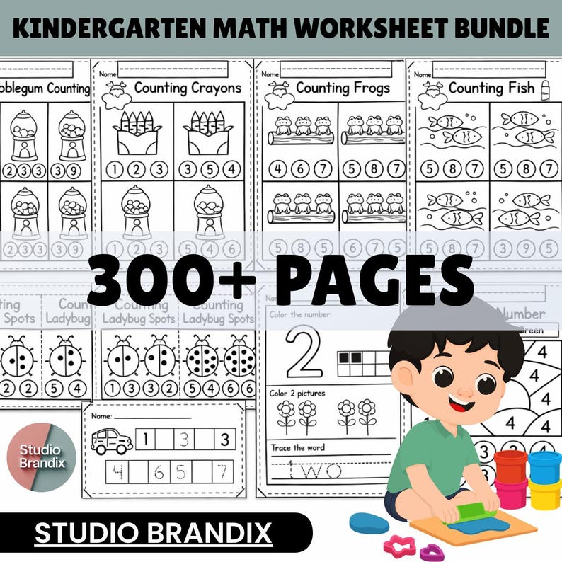 Worksheet Bundle Printable – 300+ Educational Worksheets PDF for Kids ...