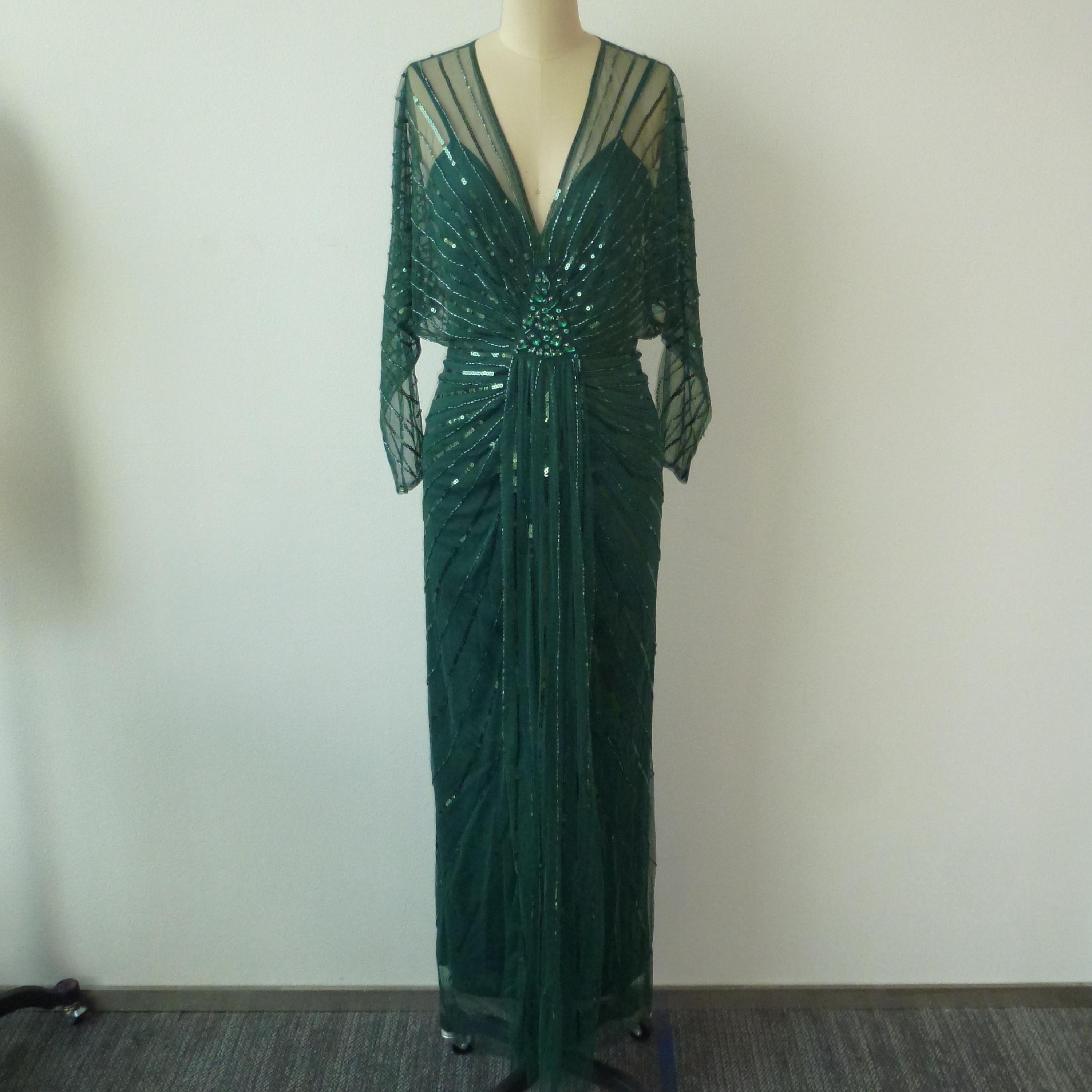 green and silver combination dress Beach Wear