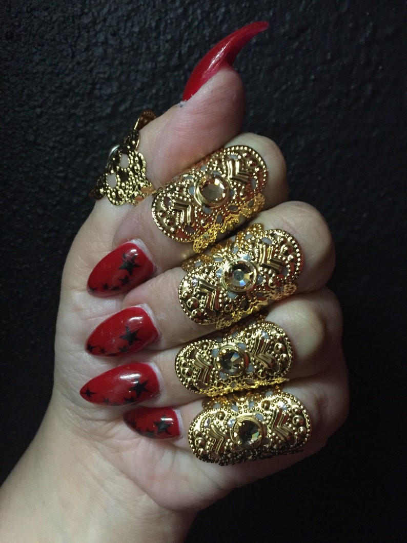 Gold cuff rings set of 5