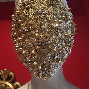 Full face golden crystal  mask