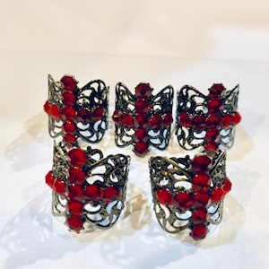 Red and black henna rings (set of 5 )